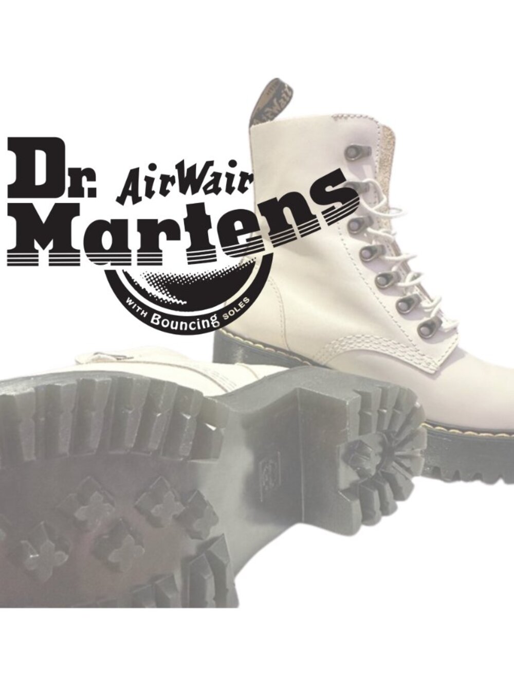 Doc Marten's Leona Lace Up Heeled Boot | Beige Soft Leather